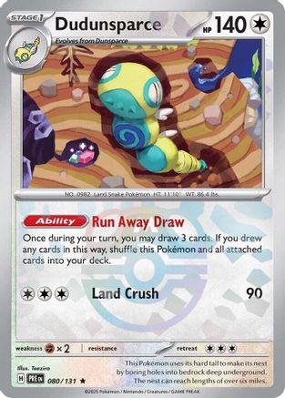 Dudunsparce (Master Ball Pattern) 080/131 - SV Prismatic Evolutions Holofoil - Rare