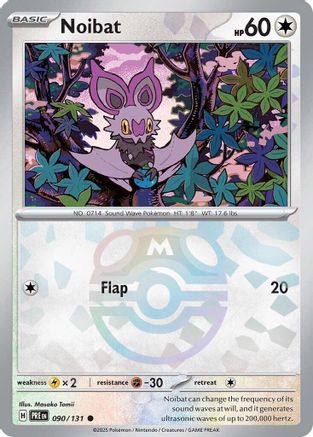 Noibat (Master Ball Pattern) (90/131) - SV Prismatic Evolutions Holofoil - Common