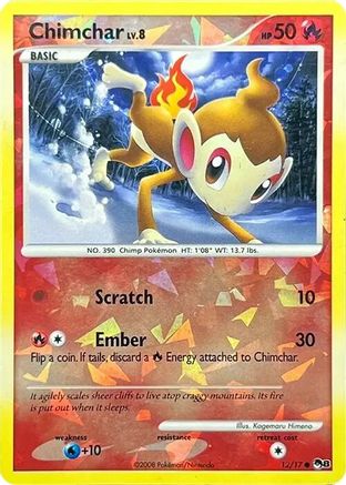 Chimchar (Cracked Ice Holo) (12/017) - POP Series 8 Holofoil - Common