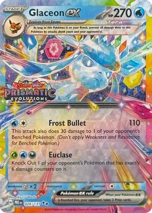Glaceon ex (Prismatic Evolutions Stamp) (26/131) - Miscellaneous Cards & Products Holofoil - Promo