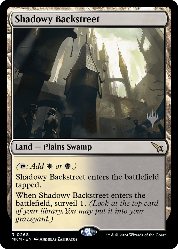 Shadowy Backstreet (PPMKM-268) - Murders at Karlov Manor Promos (Promo Pack) Foil