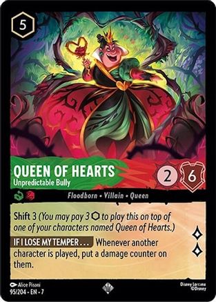 (095/204) Queen of Hearts - Unpredictable Bully - Archazia's Island Cold Foil