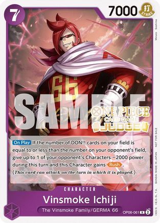 (OP06-061) Vinsmoke Ichiji (Judge Pack Vol. 5) - One Piece Promotion Cards Foil