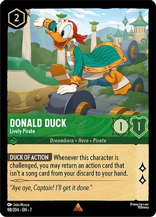 (098/204) Donald Duck - Lively Pirate - Archazia's Island Cold Foil
