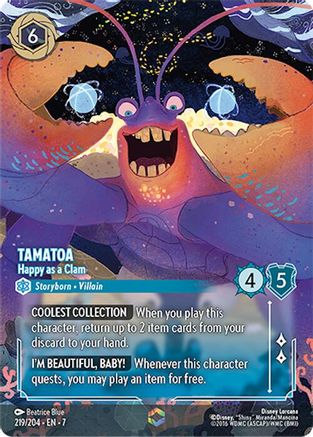 (219/204) Tamatoa - Happy as a Clam (Enchanted) - Archazia's Island Holofoil