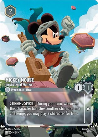 (221/204) Mickey Mouse - Inspirational Warrior (Enchanted) - Archazia's Island Holofoil