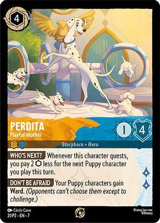 (021) Perdita - Playful Mother - Disney Lorcana Promo Cards Cold Foil