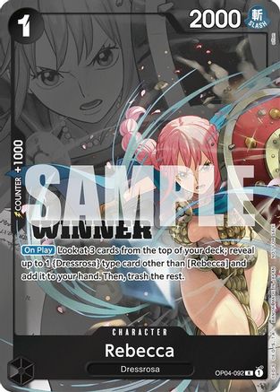 (OP04-092) Rebecca (Winner Pack 2025 Vol. 2) - One Piece Promotion Cards Foil