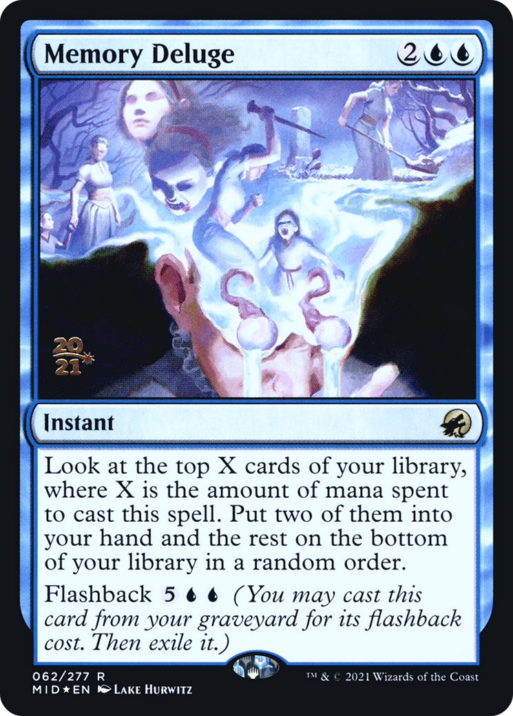 Memory Deluge (PRE-62S) - Innistrad: Midnight Hunt Promos (Prerelease) Foil