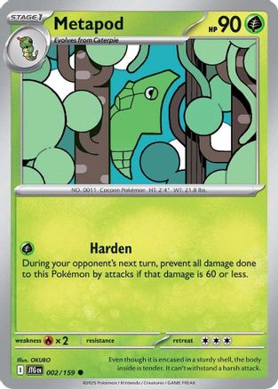 Metapod (2/159) - SV09 Journey Together Reverse Holofoil - Common