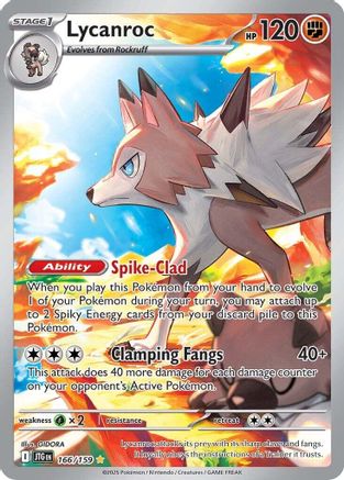 Lycanroc (166/159) - SV09 Journey Together Holofoil - Illustration Rare