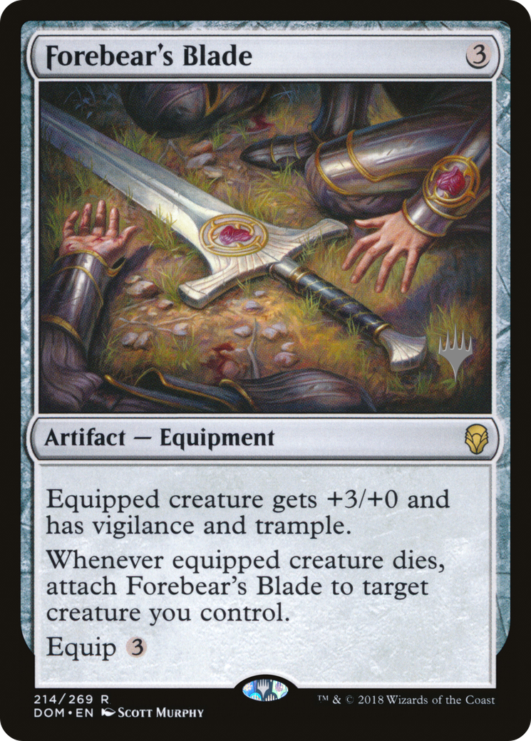 Forebear's Blade (PPM20-214P) - Dominaria Promos (Promo Pack) Foil