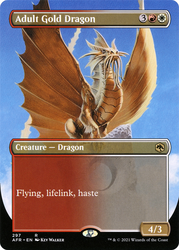 Adult Gold Dragon (Borderless)(AFR-297) - Adventures in the Forgotten Realms Foil