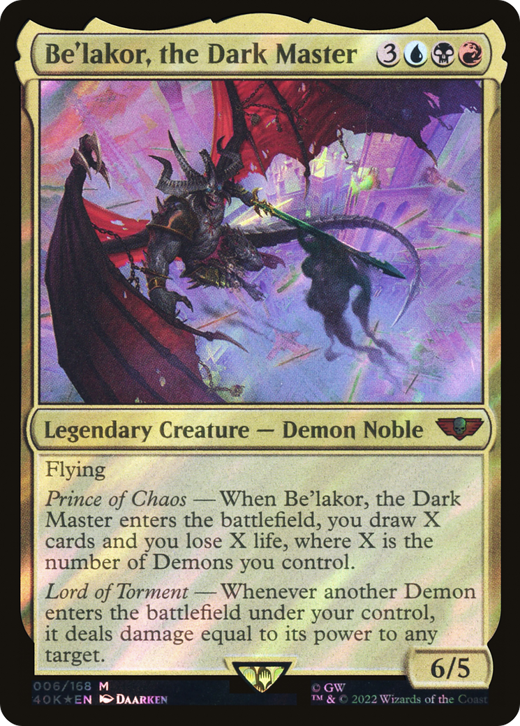 Be'lakor, the Dark Master (Surge Foil) (40K-006) - Warhammer 40,000 Commander Foil