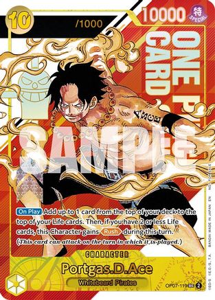 (OP07-119) Portgas.D.Ace (Serial Numbered) - One Piece Promotion Cards Foil