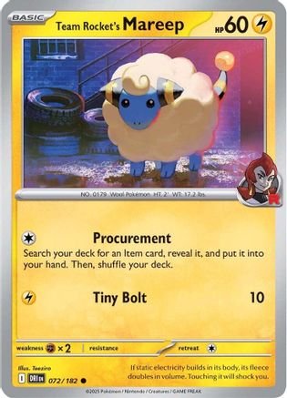 Team Rocket's Mareep (72/182) - SV10 Destined Rivals Reverse Holofoil - Common