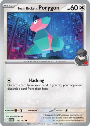 Team Rocket's Porygon (153/182) - SV10 Destined Rivals Reverse Holofoil - Common