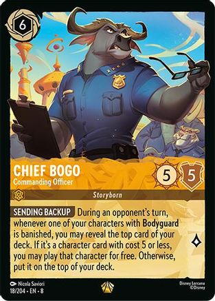(018/204) Chief Bogo- Commanding Officer - Reign of Jafar Cold Foil