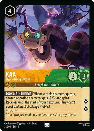 (021/204) Kaa - Hypnotizing Python - Reign of Jafar Cold Foil