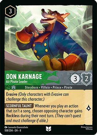 (108/204) Don Karnage - Air Pirate Leader - Reign of Jafar Normal