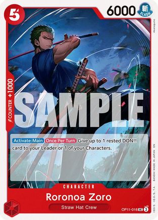 (OP11-016) Roronoa Zoro - A Fist of Divine Speed Normal