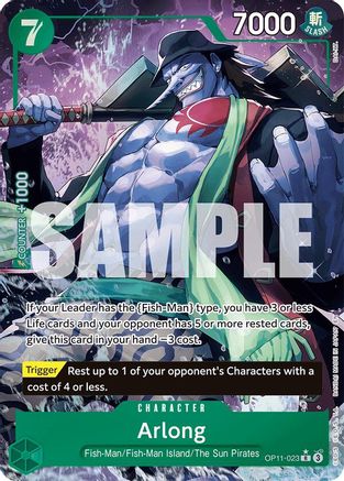 (OP11-023) Arlong (Alternate Art) - A Fist of Divine Speed Foil