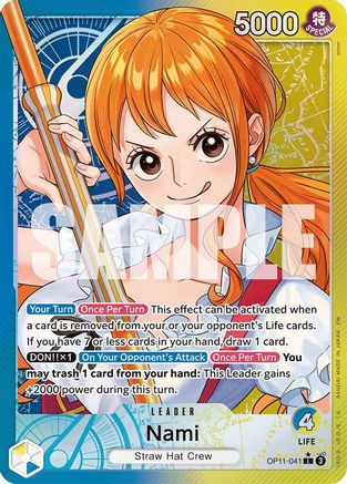 (OP11-041) Nami (041) (Alternate Art) - A Fist of Divine Speed Foil