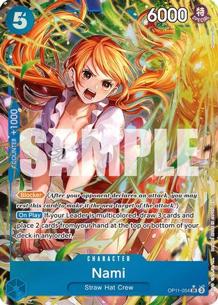 (OP11-054) Nami (054) (Alternate Art) - A Fist of Divine Speed Foil