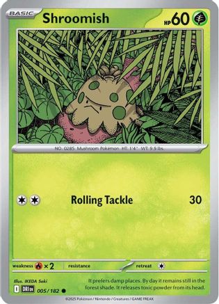 Shroomish (5/182) - SV10 Destined Rivals Reverse Holofoil - Common