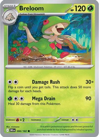Breloom (6/182) - SV10 Destined Rivals Reverse Holofoil - Common