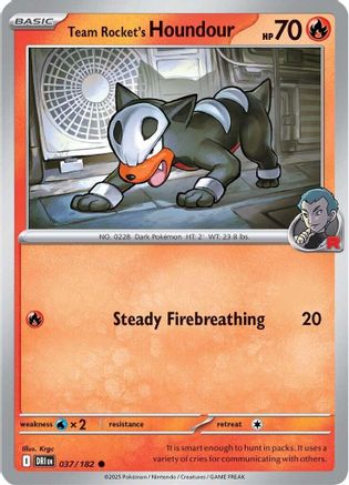 Team Rocket's Houndour (37/182) - SV10 Destined Rivals Reverse Holofoil - Common