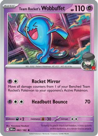 Team Rocket's Wobbuffet (82/182) - SV10 Destined Rivals Holofoil - Rare