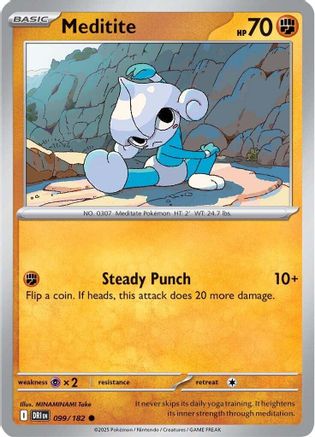 Meditite (99/182) - SV10 Destined Rivals Reverse Holofoil - Common