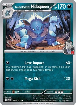 Team Rocket's Nidoqueen (116/182) - SV10 Destined Rivals Reverse Holofoil - Uncommon