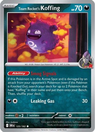 Team Rocket's Koffing (125/182) - SV10 Destined Rivals Reverse Holofoil - Common