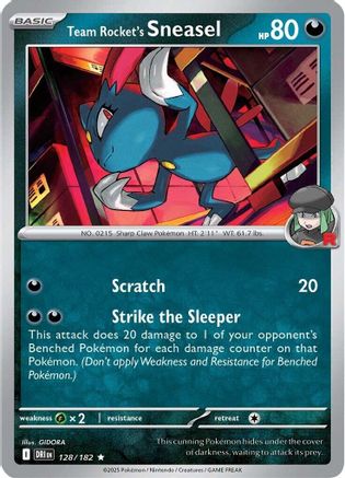 Team Rocket's Sneasel (128/182) - SV10 Destined Rivals Reverse Holofoil - Rare