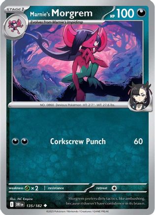 Marnie's Morgrem (135/182) - SV10 Destined Rivals Reverse Holofoil - Uncommon