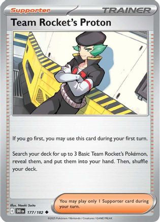 Team Rocket's Proton (177/182) - SV10 Destined Rivals Reverse Holofoil - Uncommon