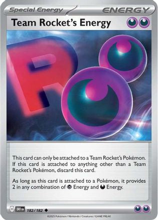 Team Rocket's Energy (182/182) - SV10 Destined Rivals Reverse Holofoil - Uncommon
