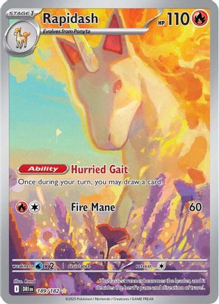 Rapidash (189/182) - SV10 Destined Rivals Holofoil - Illustration Rare