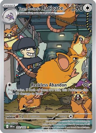Team Rocket's Raticate (202/182) - SV10 Destined Rivals Holofoil - Illustration Rare