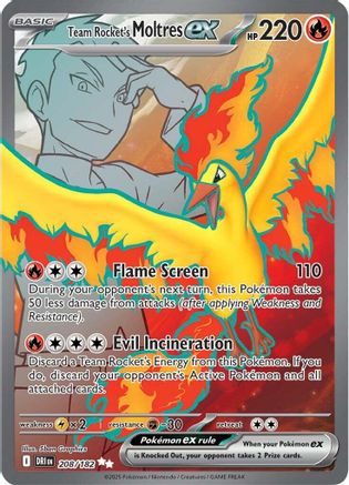 Team Rocket's Moltres ex (208/182) - SV10 Destined Rivals Holofoil - Ultra Rare