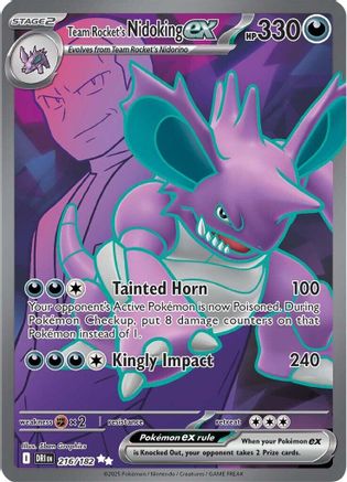 Team Rocket's Nidoking ex (216/182) - SV10 Destined Rivals Holofoil - Ultra Rare