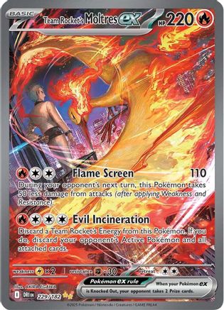 Team Rocket's Moltres ex (229/182) - SV10 Destined Rivals Holofoil - Special Illustration Rare