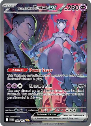 Team Rocket's Mewtwo ex (231/182) - SV10 Destined Rivals Holofoil - Special Illustration Rare