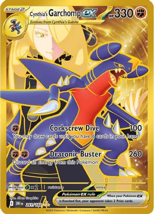 Cynthia's Garchomp ex (241/182) - SV10 Destined Rivals Holofoil - Hyper Rare