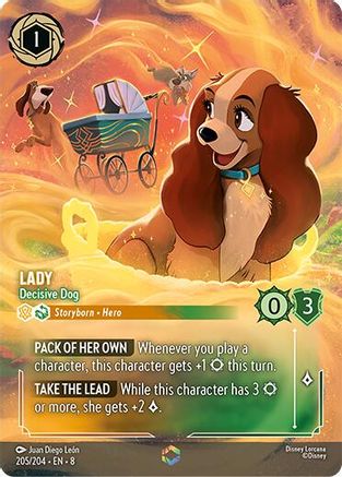 (205/204) Lady - Decisive Dog (Enchanted) - Reign of Jafar Holofoil