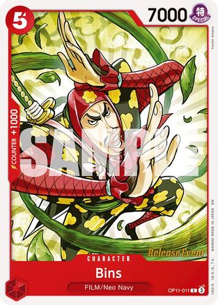 (OP11-011) Bins - A Fist of Divine Speed Release Event Cards Normal