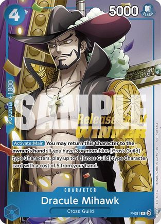 (P-081) Dracule Mihawk (OP11 Release Event Winner) - One Piece Promotion Cards Foil