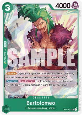 (OP07-031) Bartolomeo (Reprint) - Starter Deck 24: GREEN Jewelry Bonney - Normal